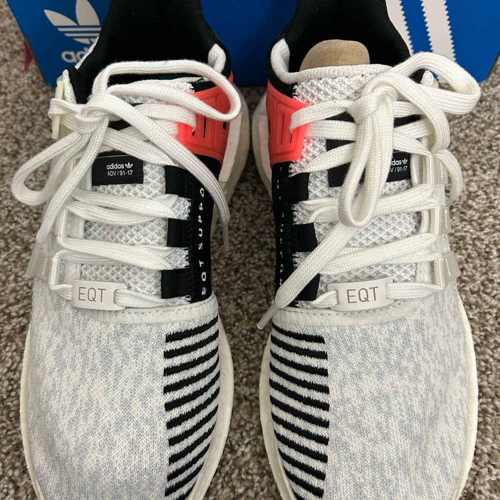 Adidas EQT Support 93/17, BA7473
White and Black Sneakers, size 9